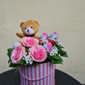 Aranžmani u kutiji – Flower Box – 017 Ruže pastelnih boja