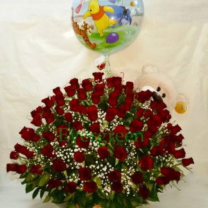Korpa 101 ruža – 004 101 crvena ruža