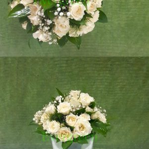 Bidermajer – 131 – Bidermajer od belih mini ruza